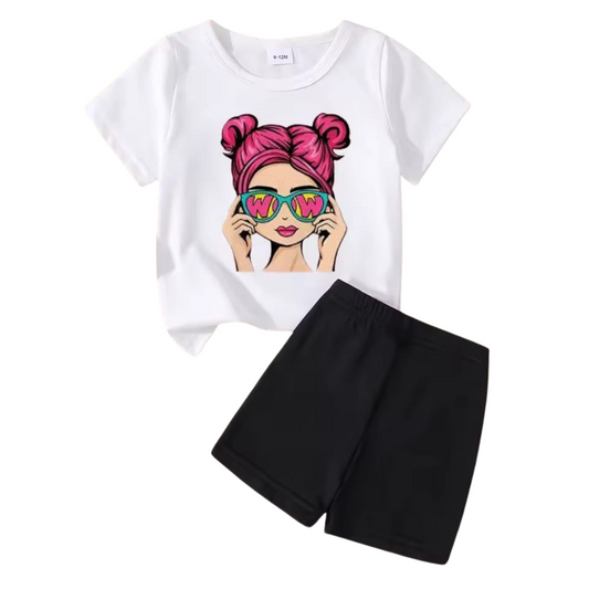 Baby & Kids 2pcs Printed T-shirt Set (3mths-6yrs)