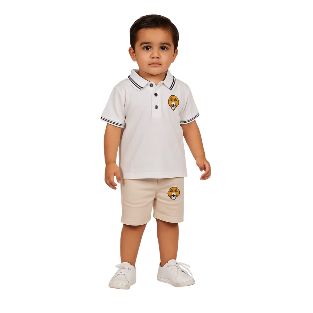 Babys 2pcs Printed Polo T-shirt Set (2 yrs-12yrs)