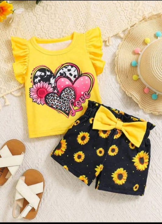 Baby & Kids 2pcs Printed T-shirt Set (3mths-6yrs)