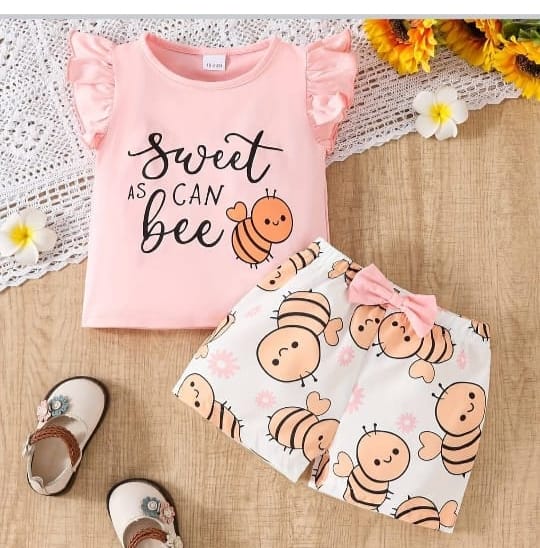 Baby & Kids 2pcs Printed T-shirt Set (3mths-6yrs) (Copy)